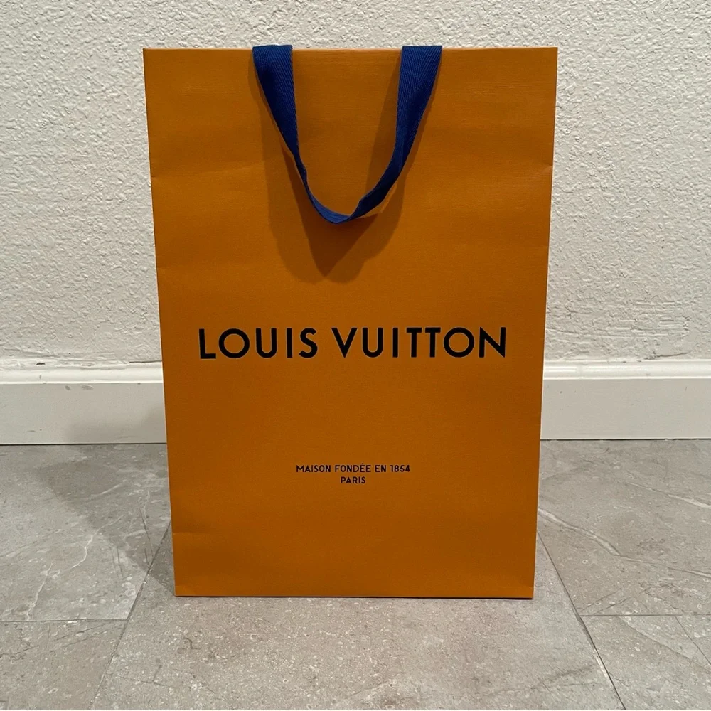 orange louis vuitton designer luxury small shopping gift paper bag
